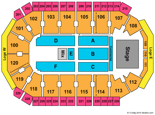 Allen Event Center Seating Chart